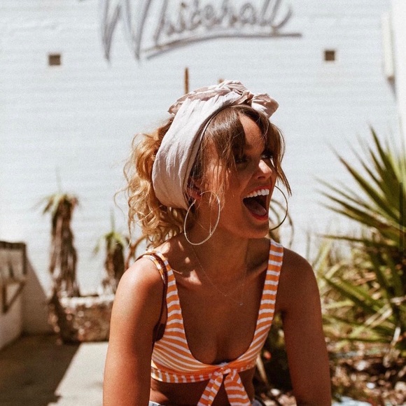 Sale Blue and White Striped Bikini - Picture 3 of 4